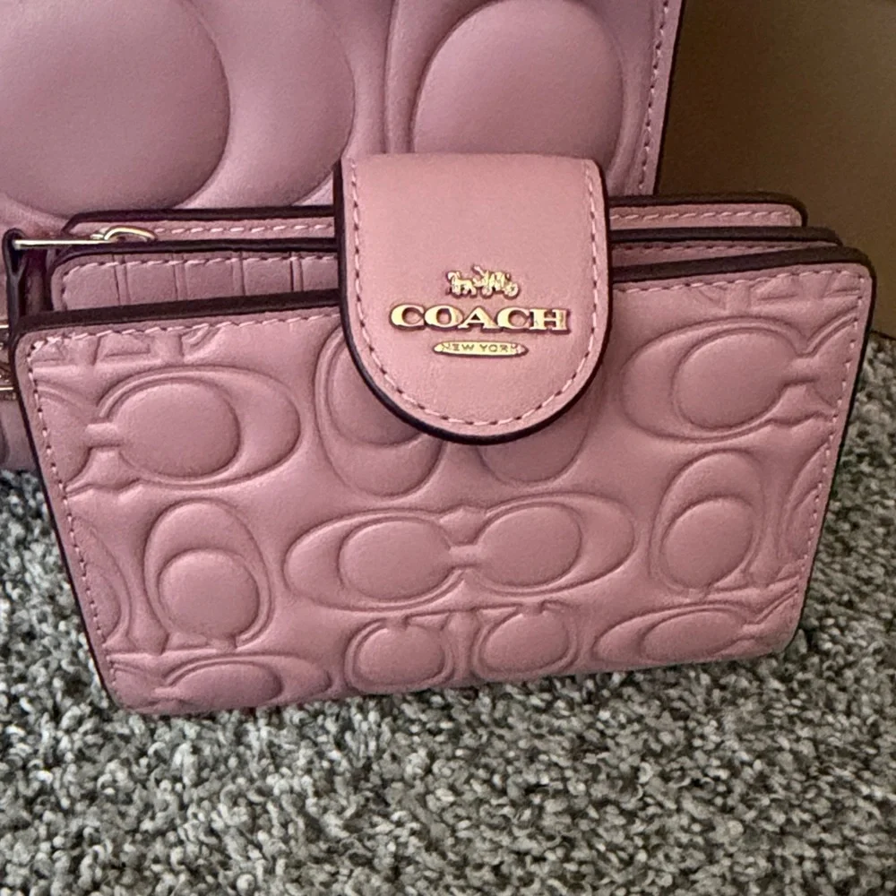 Coach Pink Maggie Embossed Satchel and Wallet Set - Picture 2 of 7